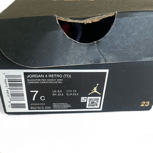 Jordan 4 Retro Toddler Boy Sneaker Size 7C - Picture 9 of 9